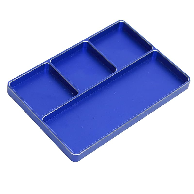 Ongwan screw tray aluminum 4 grid RC repair screw tray with magnetic pad 1/10 1/8 (blue)
Ongwan screw tray aluminum 4 grid RC repair screw tray with magnetic pad 1/10 1/8 (blue)