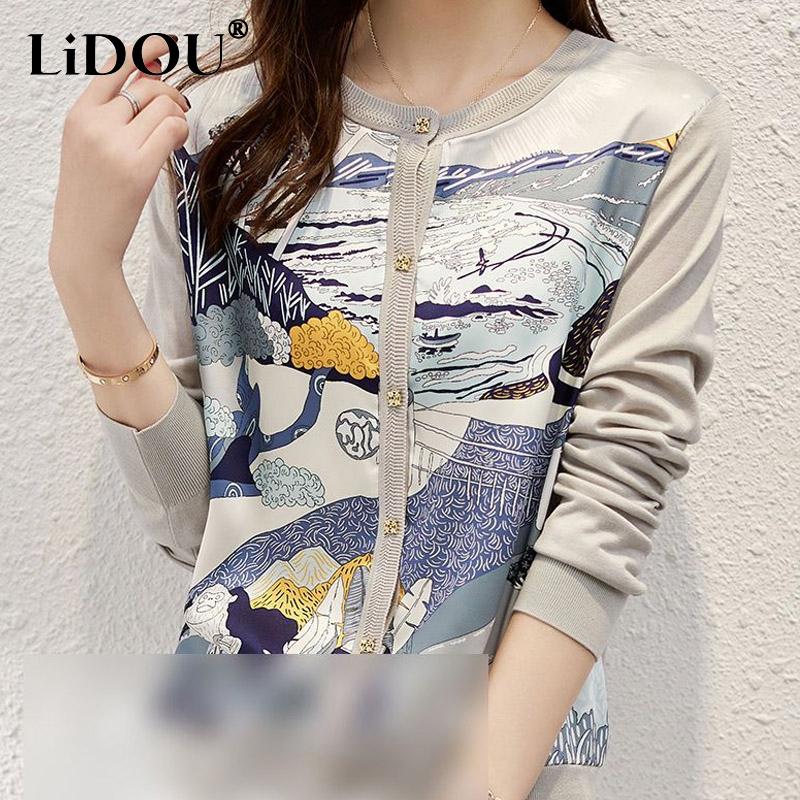 Spring Autumn New Fashion Printing Round Neck Long Sleeve Knitting Cardigan Women Elegant Button Patchwork All-match Tops XXL сірий колір
Spring Autumn New Fashion Printing Round Neck Long Sleeve Knitting Cardigan Women Elegant Button Patchwork All-match Tops XXL сірий колір