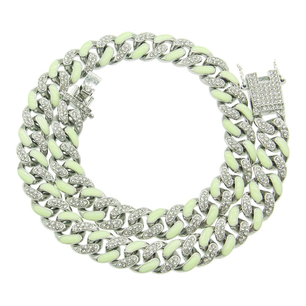 Европейский и американский хип-хоп, мужская циркониевая цепочка, хипстерский ночной клуб, индивидуальное светящееся крутое ожерелье, аксессуары 16inch 
Европейский и американский хип-хоп, мужская циркониевая цепочка, хипстерский ночной клуб, индивидуальное светящееся крутое ожерелье, аксессуары 16inch