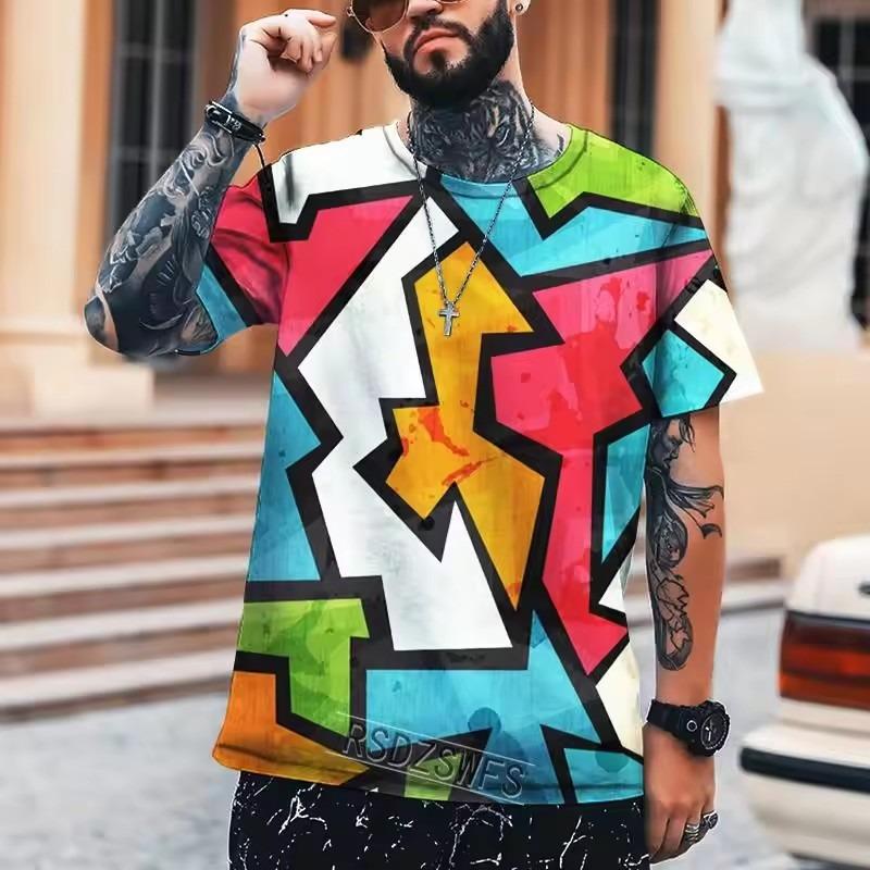 Oversize Men T-Shirt Mosaic Print Fashion T Shirt Men Tops Tees Summer Short Sleeved Casual Loose Tshirt Male Clothing S
Oversize Men T-Shirt Mosaic Print Fashion T Shirt Men Tops Tees Summer Short Sleeved Casual Loose Tshirt Male Clothing S