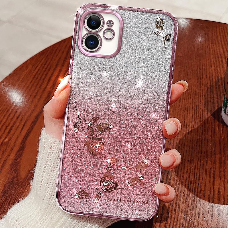 KADEM Gradient Glitter Powder TPU Cover for iPhone 12 6.1 inch,Rhinestone Decor Flower Pattern Anti-drop Protective Case Rose Gold
KADEM Gradient Glitter Powder TPU Cover for iPhone 12 6.1 inch,Rhinestone Decor Flower Pattern Anti-drop Protective Case Rose Gold