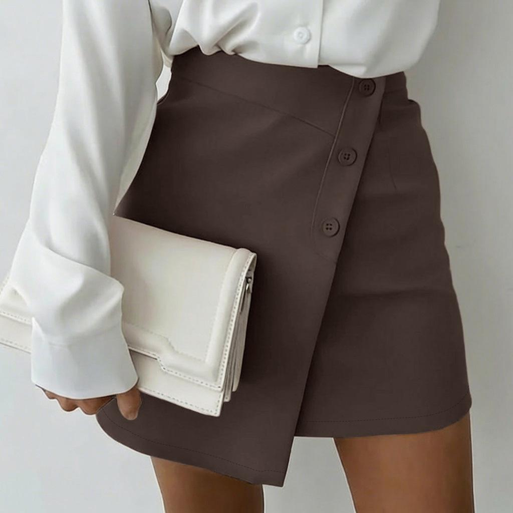 Women s Solid Color Irregular Suit Short Skirt Loose Commuting Temperament Half Skirt L коричневый
Women s Solid Color Irregular Suit Short Skirt Loose Commuting Temperament Half Skirt L коричневый