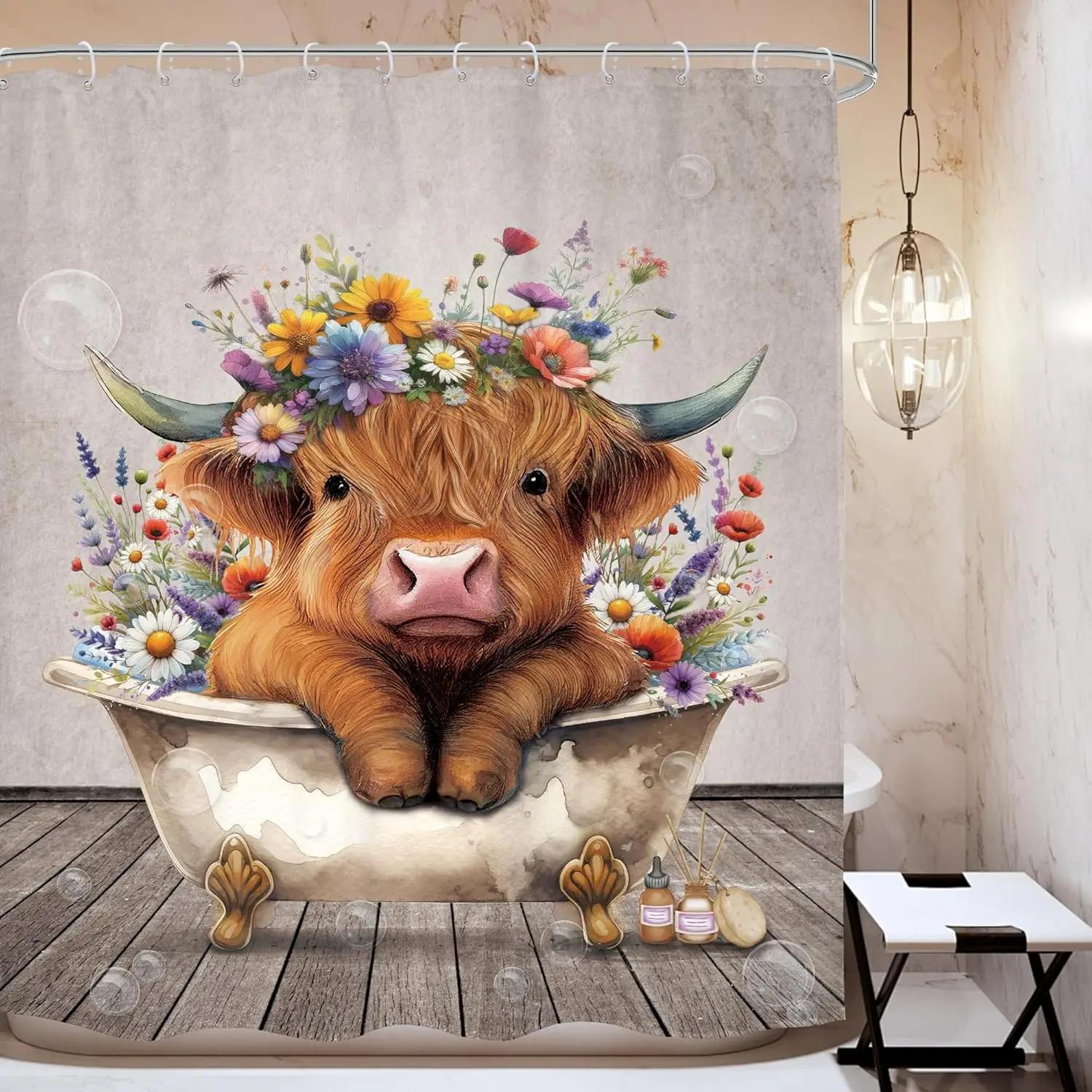 Funny Cow Shower Curtain Western Highland Cow Black White Farmhouse Farm Animal Bull Cattle Cute Fun Rustic Bathroom Decor W60H190(CM)-1 Pcs
Funny Cow Shower Curtain Western Highland Cow Black White Farmhouse Farm Animal Bull Cattle Cute Fun Rustic Bathroom Decor W60H190(CM)-1 Pcs
