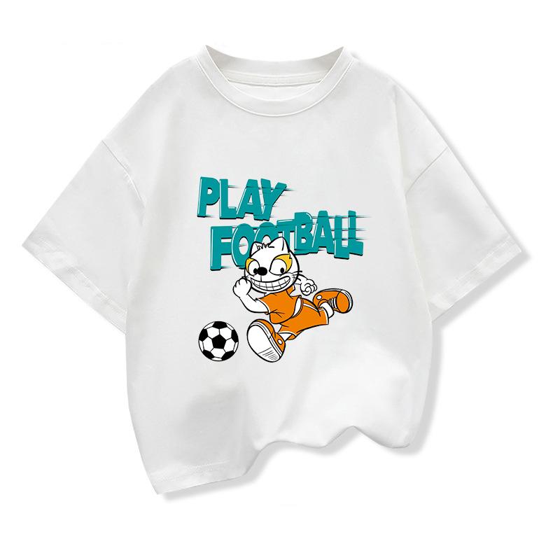 Kids Clothing Short Sleeve t shirts A Cat Playing Football Graphic Fashion Tee Boys Girls Casual Loose Cotton Summer Tee Tops 160
Kids Clothing Short Sleeve t shirts A Cat Playing Football Graphic Fashion Tee Boys Girls Casual Loose Cotton Summer Tee Tops 160
