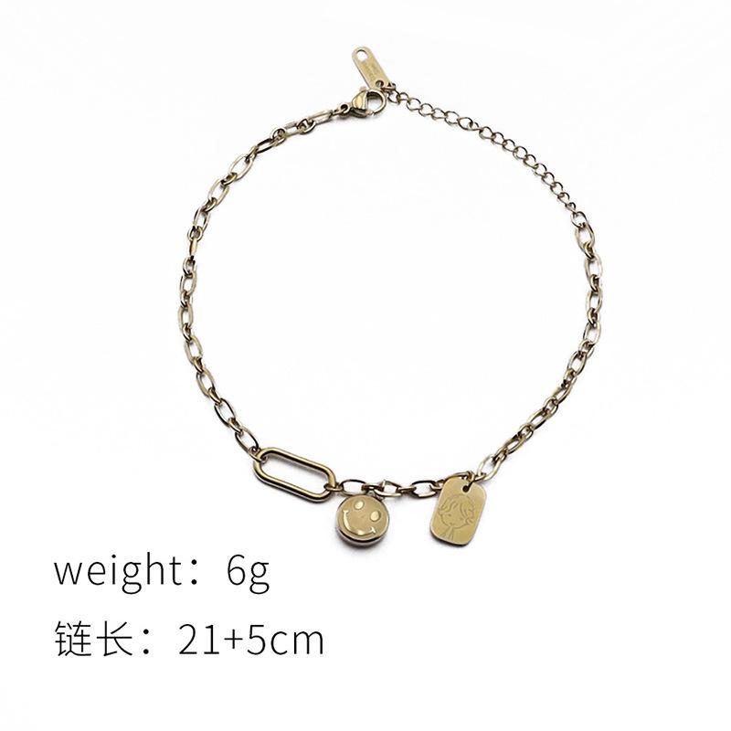 18K Gold Stainless Steel Foot Jewelry Does Not Fade Three-Dimensional Smiley Face Square Little Prince Pendant Anklet Jewelry золотий
18K Gold Stainless Steel Foot Jewelry Does Not Fade Three-Dimensional Smiley Face Square Little Prince Pendant Anklet Jewelry золотий