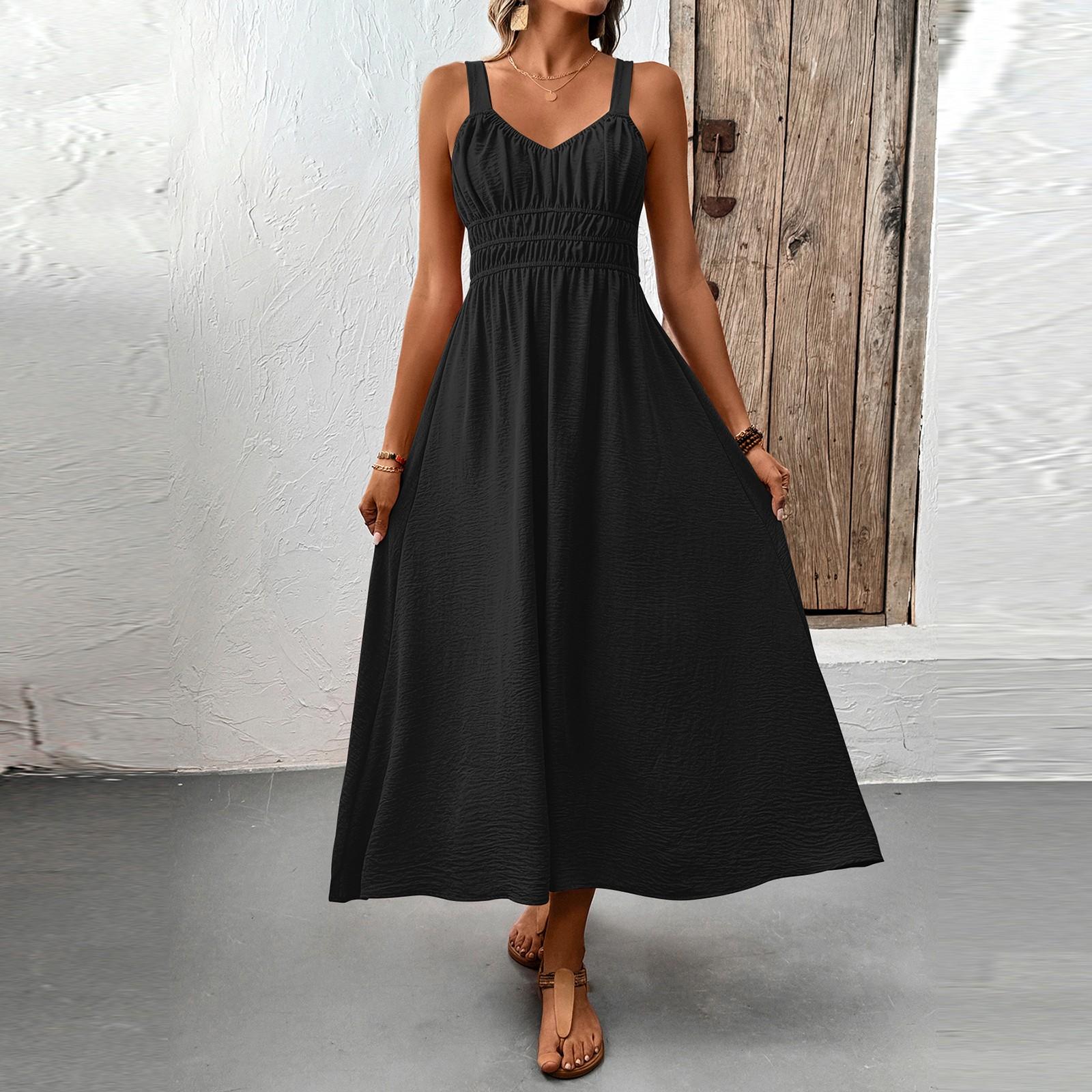 Women s Fashion Casual Medium Length Suspender Solid Color Women s Dress XL чорний
Women s Fashion Casual Medium Length Suspender Solid Color Women s Dress XL чорний