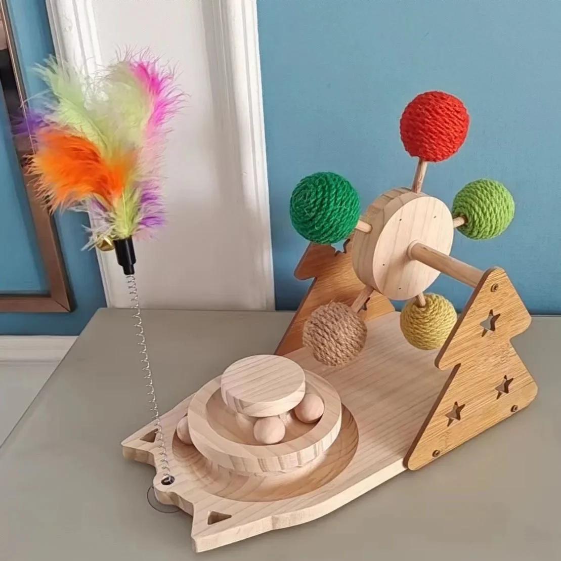 3-in-1 Multi-Functional Interactive Cat Toy Set - Interactive Ferris Wheel Sisal Ball, Cat Teaser Wand, And Solid Wood Cat
3-in-1 Multi-Functional Interactive Cat Toy Set - Interactive Ferris Wheel Sisal Ball, Cat Teaser Wand, And Solid Wood Cat