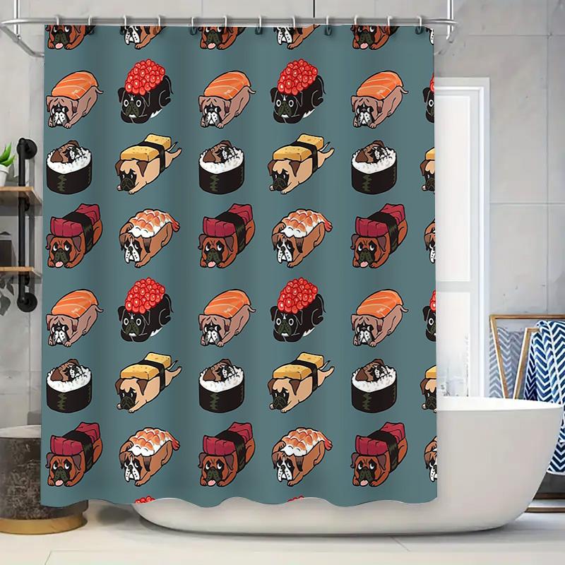 Sushi Dog Bath Curtain Japanese Kawaii Cute Pet Pug Shower Curtain Farmhouse Decor Bathroom Set Waterproof Home Decor W60H190(CM)-1 Pcs
Sushi Dog Bath Curtain Japanese Kawaii Cute Pet Pug Shower Curtain Farmhouse Decor Bathroom Set Waterproof Home Decor W60H190(CM)-1 Pcs