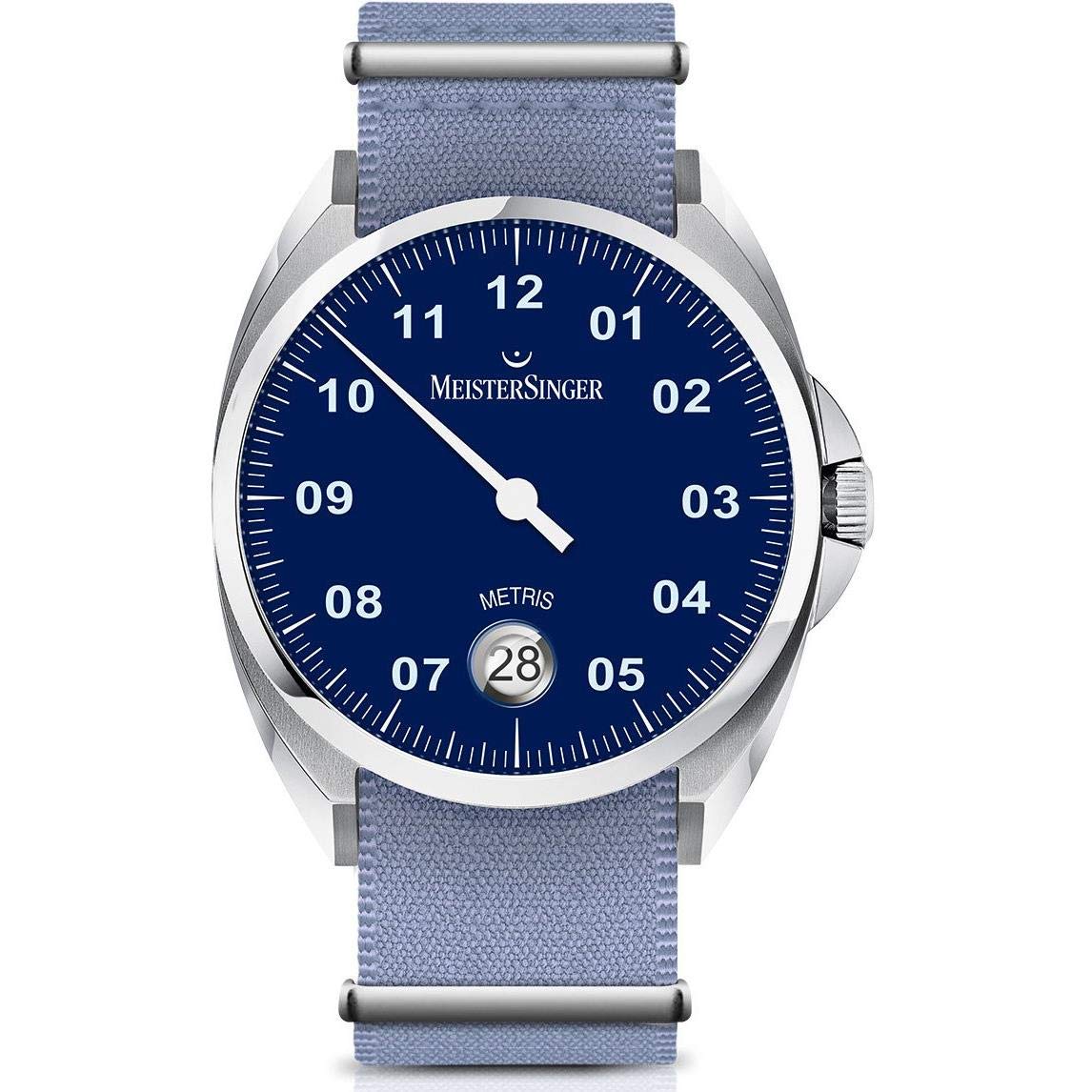 Meistersinger Men s Metris 38mm Blue Nylon Band Steel Case Sapphire Crystal Automatic Analog Watch ME908
Meistersinger Men s Metris 38mm Blue Nylon Band Steel Case Sapphire Crystal Automatic Analog Watch ME908