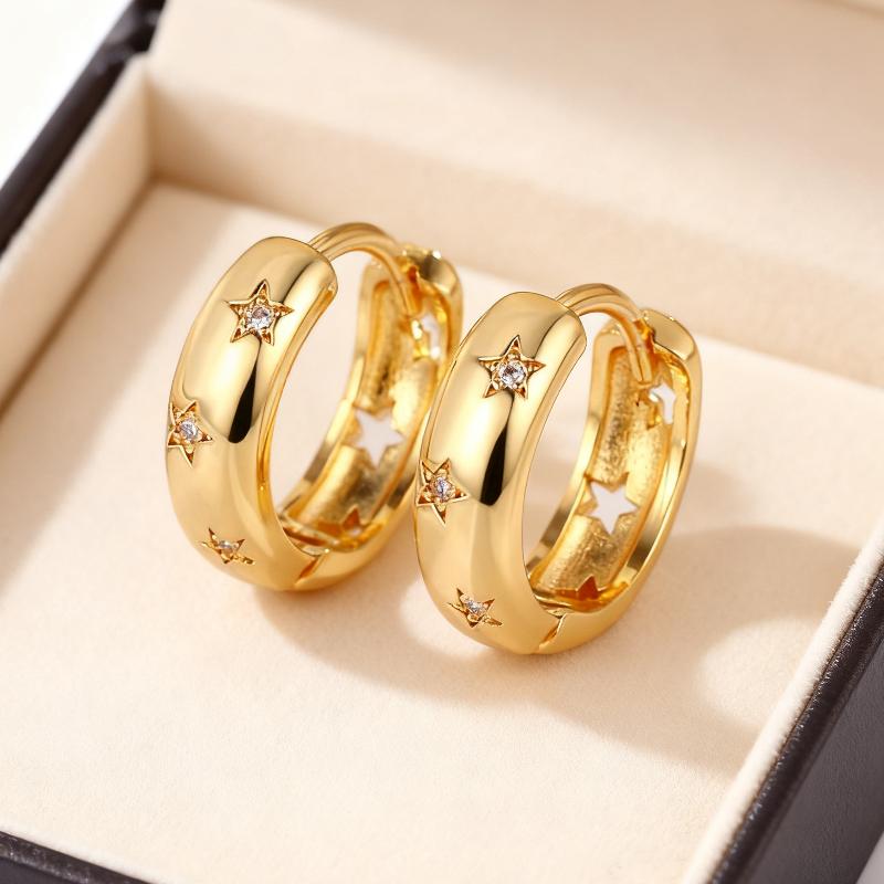 Stainless Steel Star Hoop Earrings for Women Girls Vintage Simple Zircon Paved Earrings Daily Wearing Party Fashion Jewelry Gift
Stainless Steel Star Hoop Earrings for Women Girls Vintage Simple Zircon Paved Earrings Daily Wearing Party Fashion Jewelry Gift