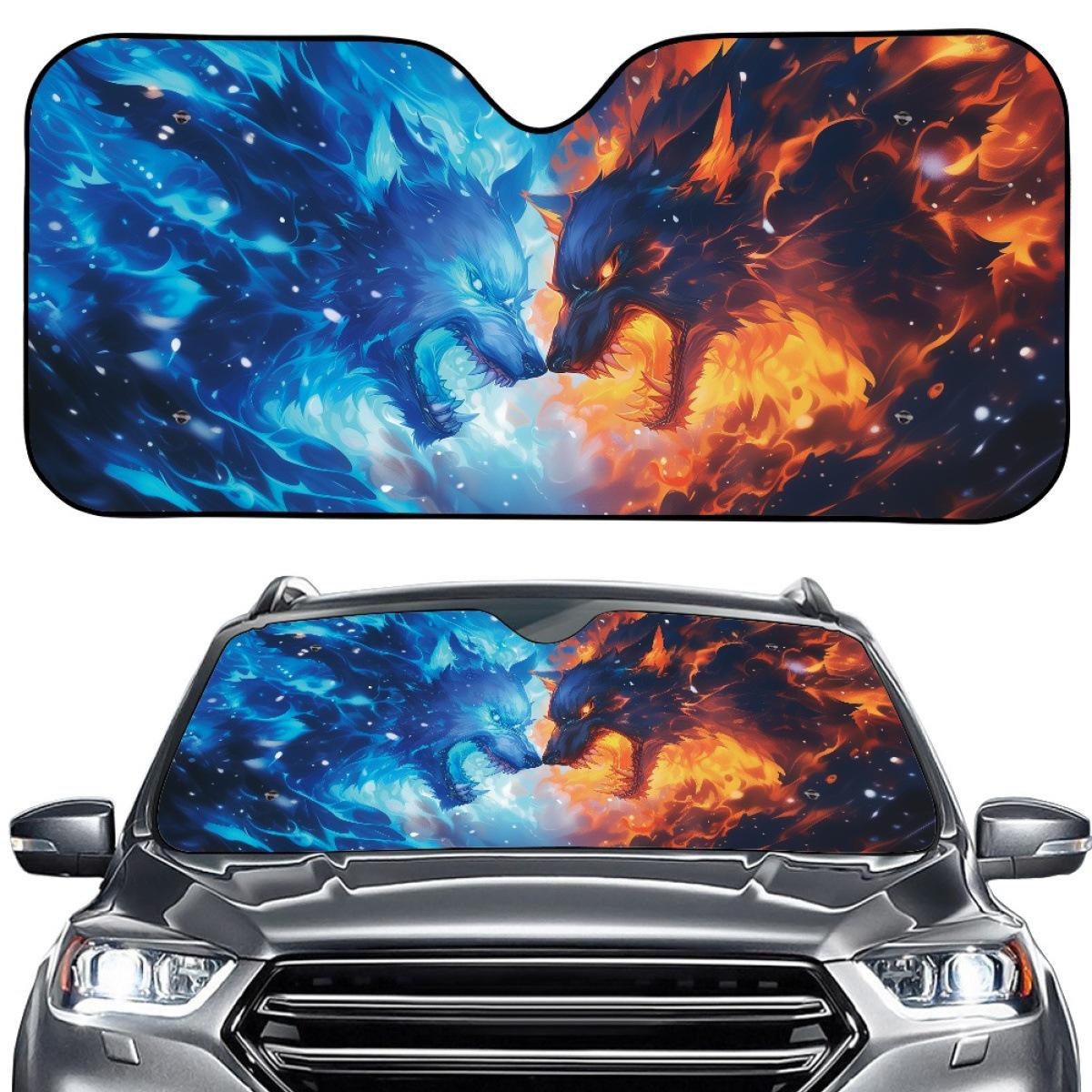 Cool Flame Wolf King Sun Shade: Custom Print Aluminum Foil Portable Heat Shield One Size
Cool Flame Wolf King Sun Shade: Custom Print Aluminum Foil Portable Heat Shield One Size