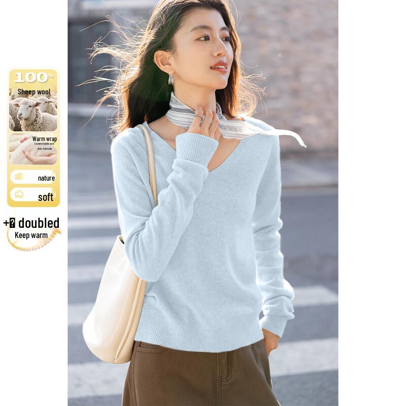 ITISF4 Women s Basic Long-Sleeve V-Neck Knit Top One Size
ITISF4 Women s Basic Long-Sleeve V-Neck Knit Top One Size