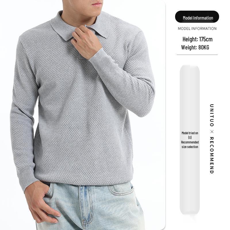 Men s Pineapple Texture Lapel Cotton Blend Sweater - Autumn/Winter Casual Polo Knitwear M світло-сірий колір
Men s Pineapple Texture Lapel Cotton Blend Sweater - Autumn/Winter Casual Polo Knitwear M світло-сірий колір
