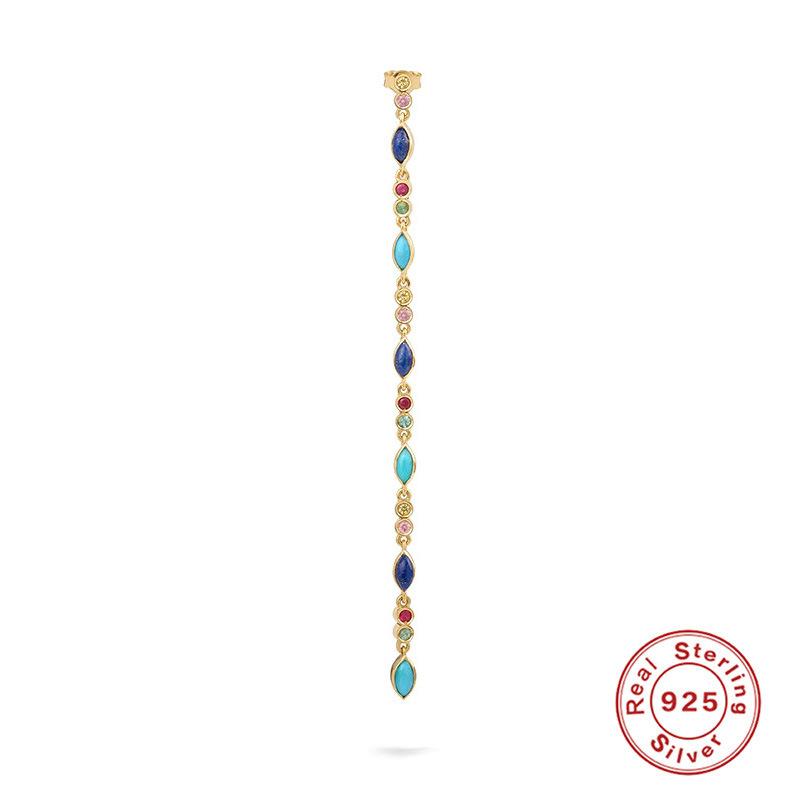 Fashion S925 Sterling Silver Chain One-Piece Colored Zircon Fringed Handmade Heavy Industry Dopamine Earrings 925 Silver
Fashion S925 Sterling Silver Chain One-Piece Colored Zircon Fringed Handmade Heavy Industry Dopamine Earrings 925 Silver