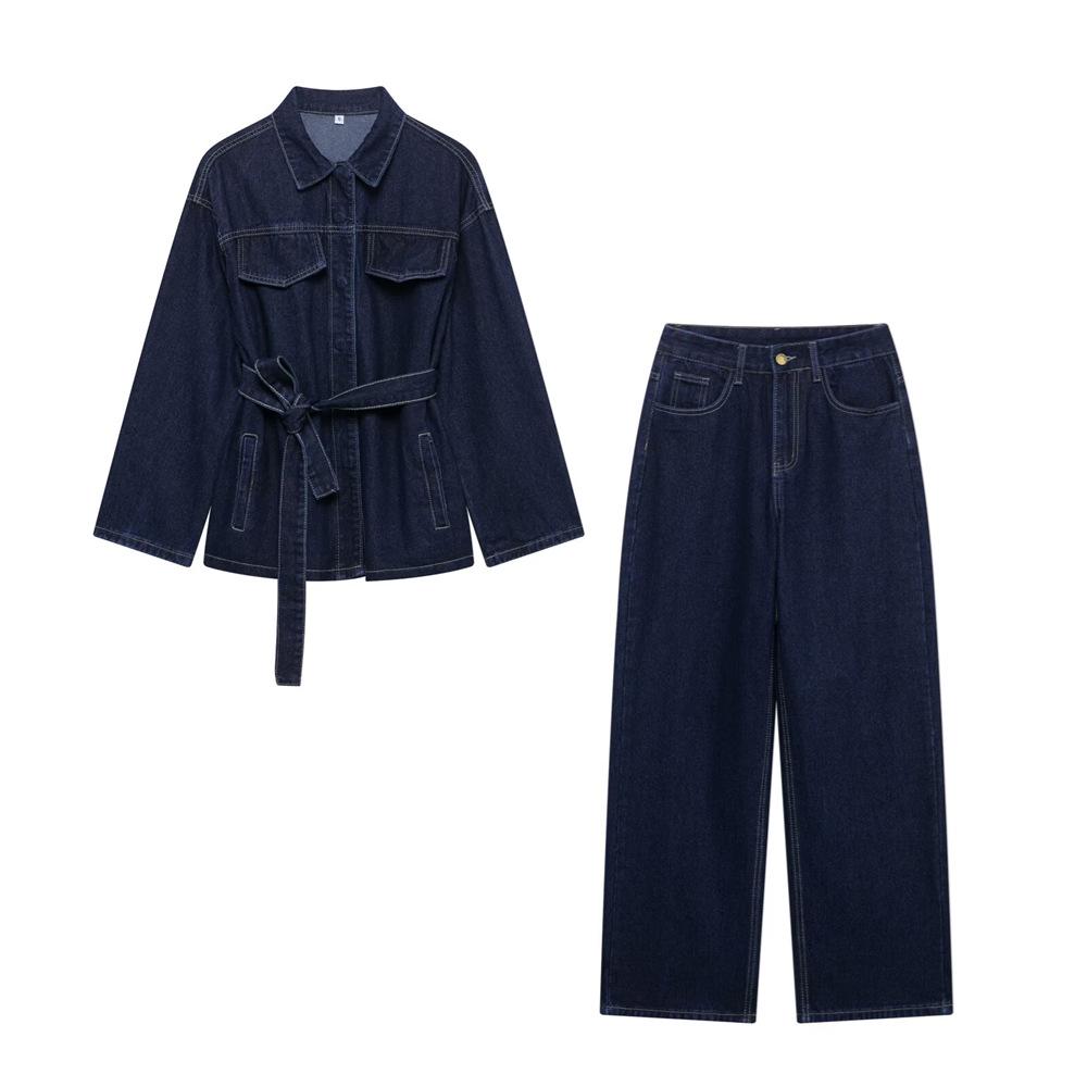 Spring/Summer 2025 Women s Lapel Denim Jacket & Loose Long Pants Set with Cinched Waist. Large
Spring/Summer 2025 Women s Lapel Denim Jacket & Loose Long Pants Set with Cinched Waist. Large