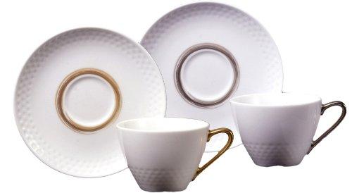Noritake P5389L/1605-6 Noritake Cup & Saucer (Pair) (Coffee Tea Combination), 210cc Ami, 2 Guests, Gold, Silver, Fine Porcelain
Noritake P5389L/1605-6 Noritake Cup & Saucer (Pair) (Coffee Tea Combination), 210cc Ami, 2 Guests, Gold, Silver, Fine Porcelain