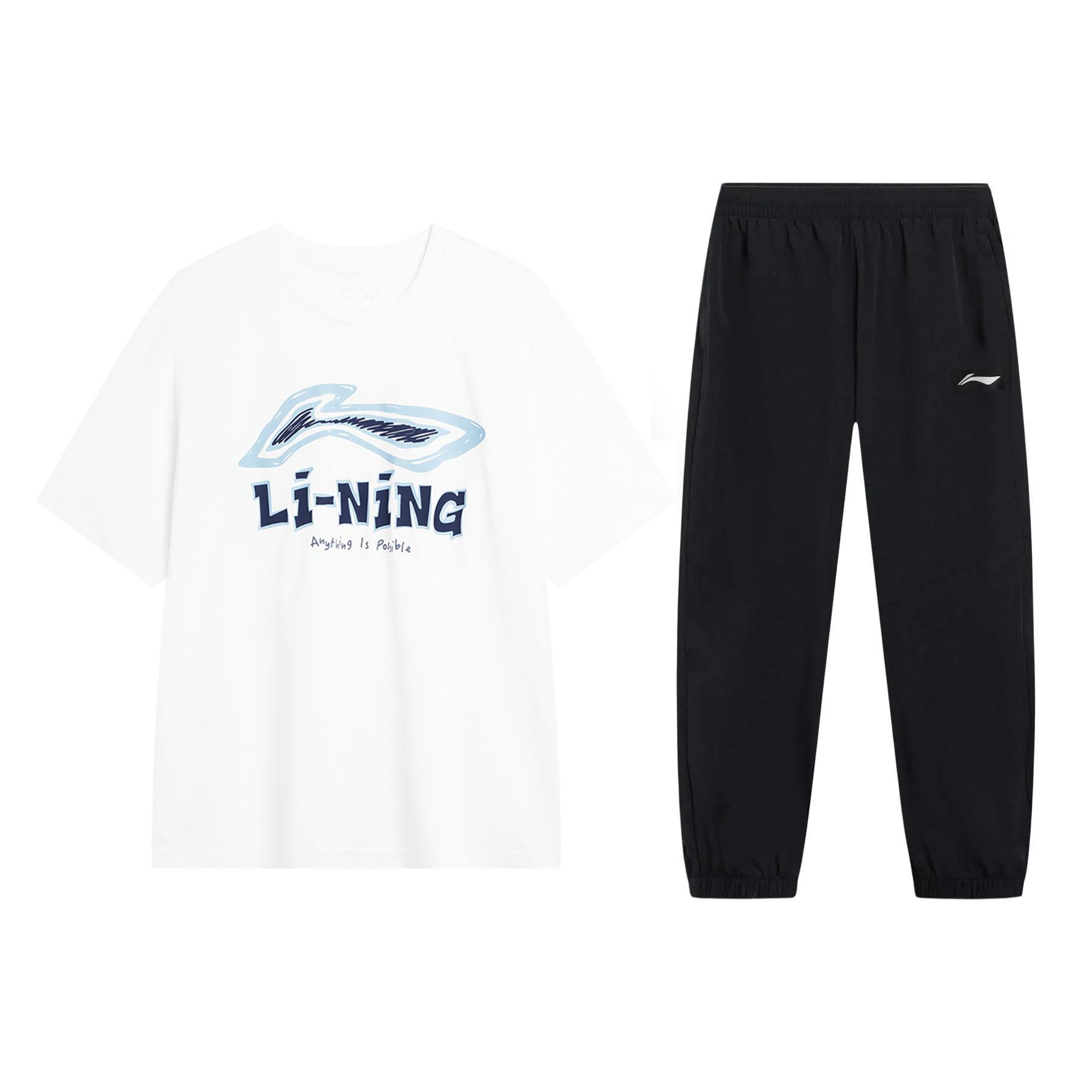 Li-Ning Dropped Shoulder Printed Big Logo Breathable Short Sleeve Quick Dry Casual Long Pants Sports Suit Men suit White Black AHSU711-2+AYKT415-1 S
Li-Ning Dropped Shoulder Printed Big Logo Breathable Short Sleeve Quick Dry Casual Long Pants Sports Suit Men suit White Black AHSU711-2+AYKT415-1 S
