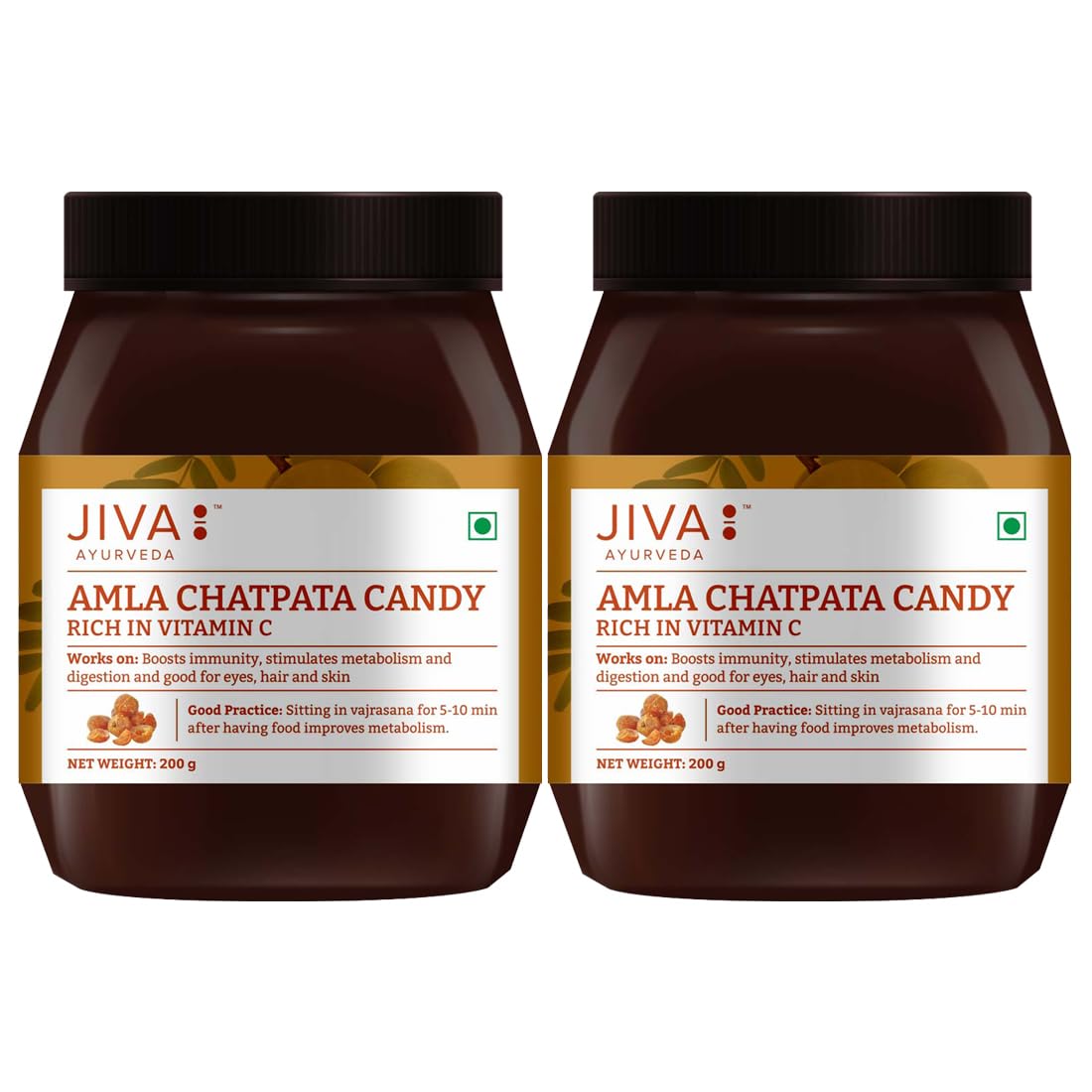 Jiva Ayurveda Amla Chatpata Candy 200gm Pack Of 2 Rich Vitamin C Digestive Fiber Sweet Treat
Jiva Ayurveda Amla Chatpata Candy 200gm Pack Of 2 Rich Vitamin C Digestive Fiber Sweet Treat