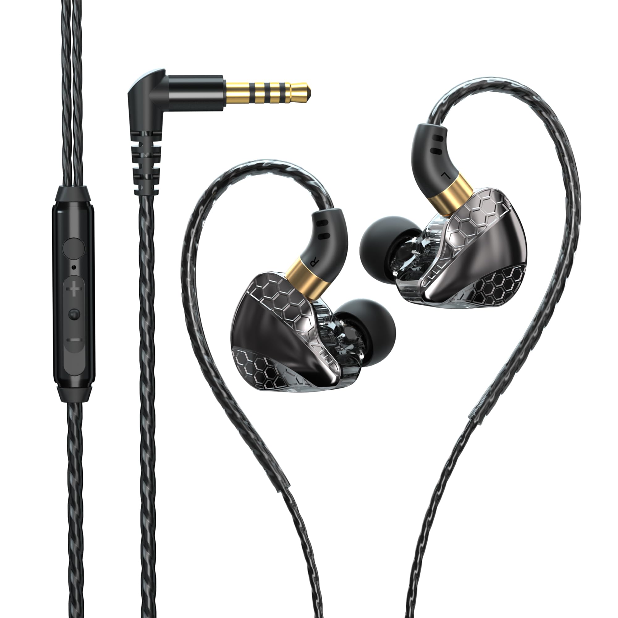 Wired Earphones with Built-in Microphone, In-Ear Soundproofing, Leak-Proof, Ergonomic Design, Comfortable Fit, Lightweight, Volume Control, Track
Wired Earphones with Built-in Microphone, In-Ear Soundproofing, Leak-Proof, Ergonomic Design, Comfortable Fit, Lightweight, Volume Control, Track