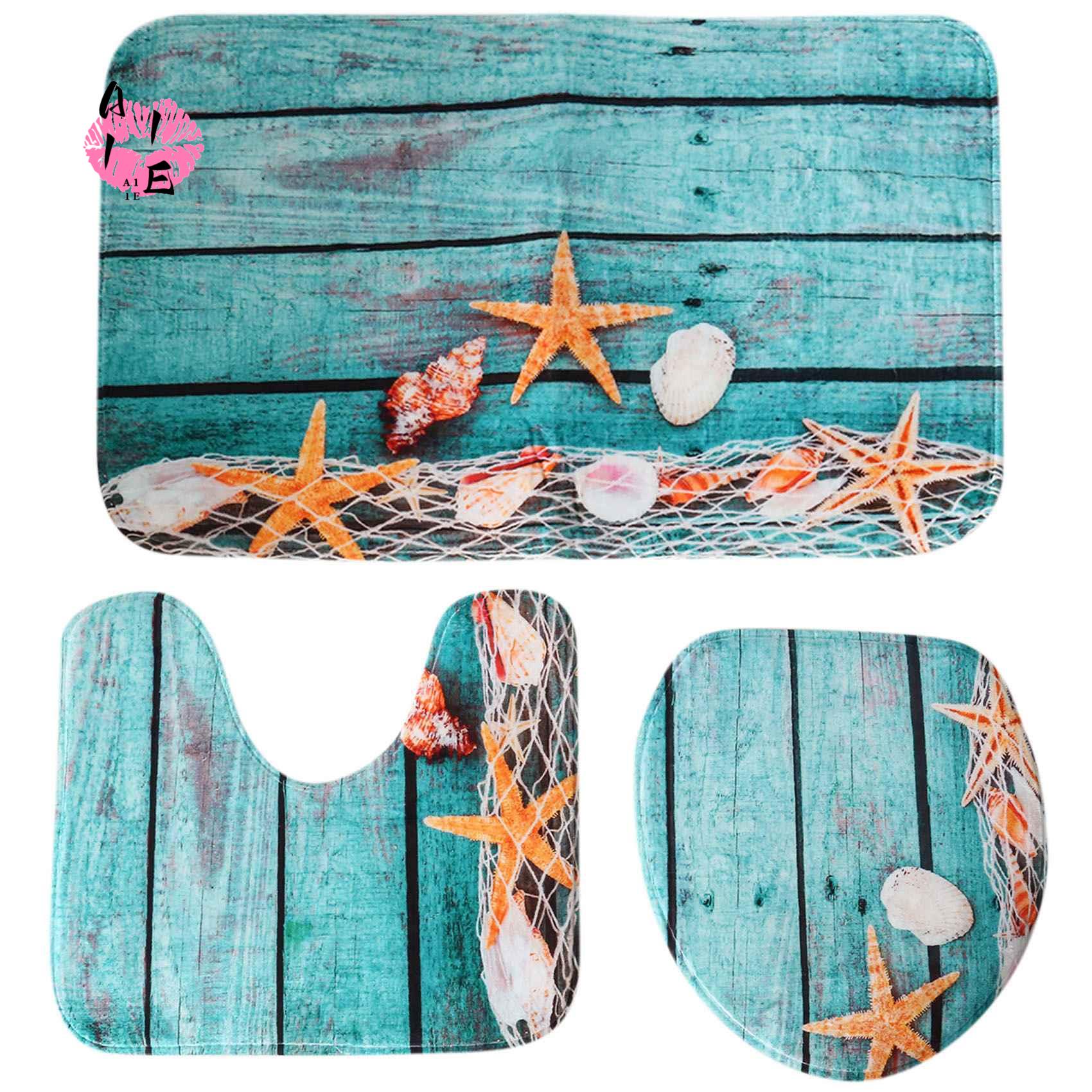 A11E-Beach Seashells Starfish Sand Bath Mat Holidays Summer Bathroom Carpet Rug Non-Slip 3 Piece Toilet Mat Set Starfish Floor
A11E-Beach Seashells Starfish Sand Bath Mat Holidays Summer Bathroom Carpet Rug Non-Slip 3 Piece Toilet Mat Set Starfish Floor