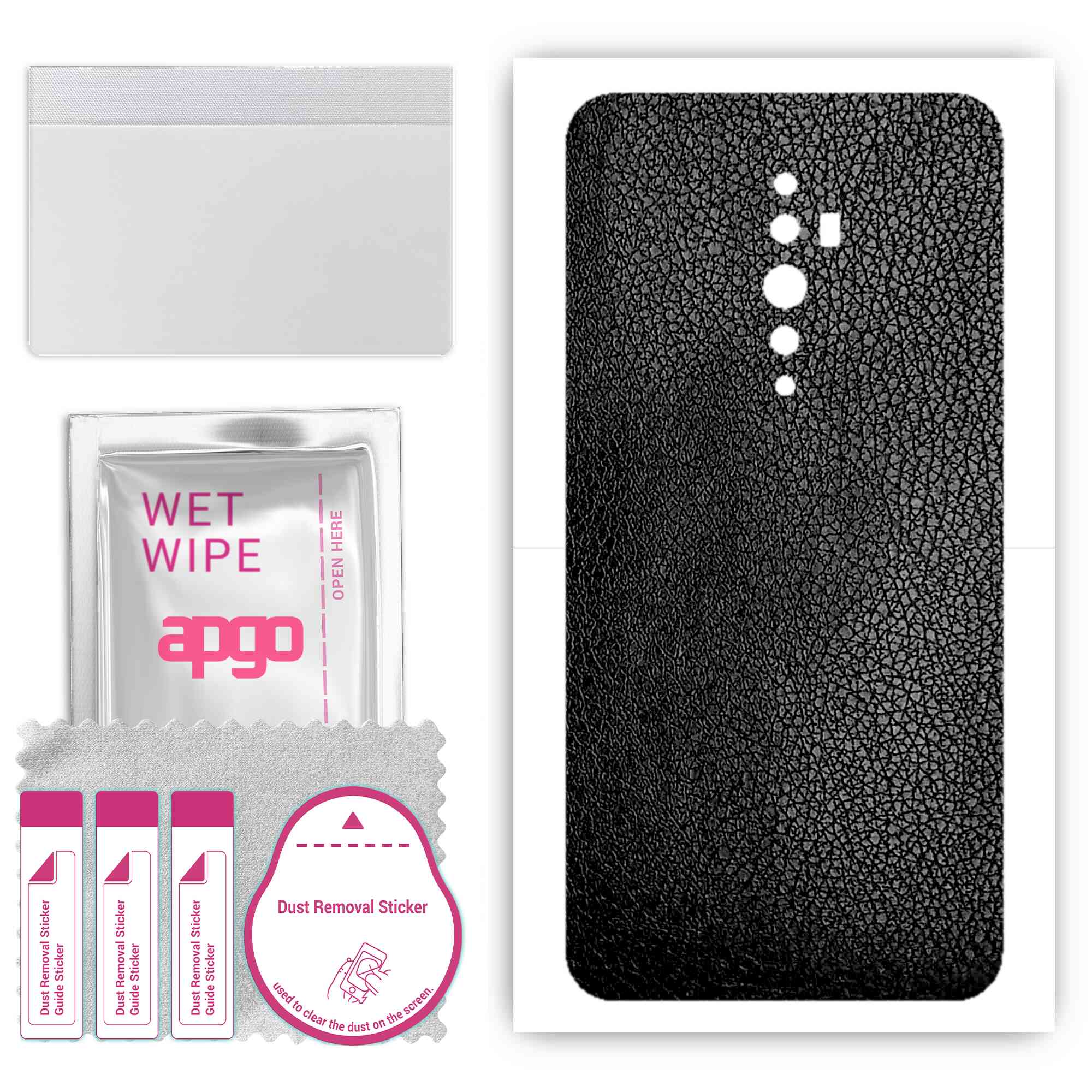 apgo Protective Skin Sticker for the back compatible with Oppo Reno2 Z, Wrap Film, Foil, Vinyl - Pattern Black Leather
apgo Protective Skin Sticker for the back compatible with Oppo Reno2 Z, Wrap Film, Foil, Vinyl - Pattern Black Leather