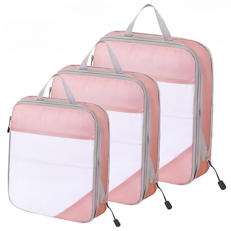 New Travel Compression Organizer Set 3 Pcs Luggage Packing Cubes for Clothes Shoes Waterproof Suitcase Storage Bags рожевий
New Travel Compression Organizer Set 3 Pcs Luggage Packing Cubes for Clothes Shoes Waterproof Suitcase Storage Bags рожевий