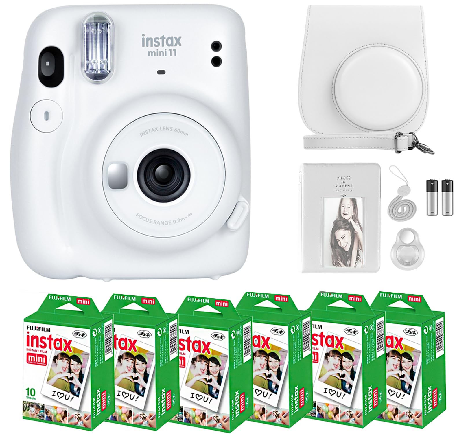 Fujifilm Камера Instax Mini 11 із плівкою Fujifilm Instant Mini (60 аркушів), кейс, селфі об єктив, фотоальбом, наклейки (Ice White)
Fujifilm Камера Instax Mini 11 із плівкою Fujifilm Instant Mini (60 аркушів), кейс, селфі об єктив, фотоальбом, наклейки (Ice White)