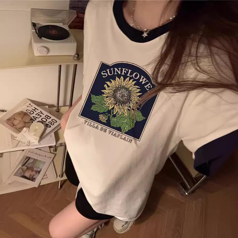 Pure cotton women s clothing crew neck letter printing short-sleeved t-shirt summer 2025 design sense niche loose contrasting color top tide M чёрный
Pure cotton women s clothing crew neck letter printing short-sleeved t-shirt summer 2025 design sense niche loose contrasting color top tide M чёрный