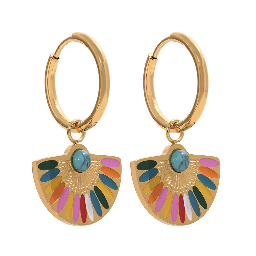 Yhpup Y2K Colorful Enamel Stainless Steel Fan Geometric Bohemian Rainbow Drop Hoop Earrings Women Trendy Fashion Charm Jewelry
Yhpup Y2K Colorful Enamel Stainless Steel Fan Geometric Bohemian Rainbow Drop Hoop Earrings Women Trendy Fashion Charm Jewelry