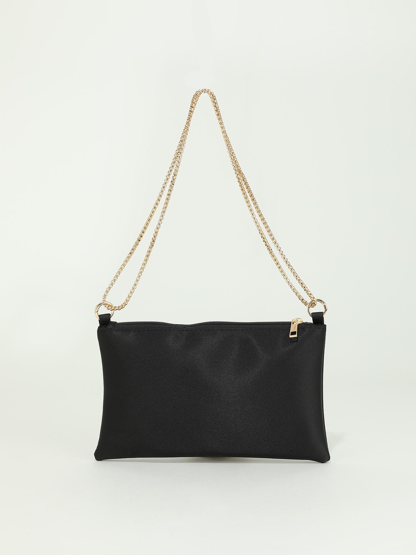 European and American Solid Color Imitation Silk Satin Women s Bag, Minimalist Chain Underarm Square Bag, Party Evening Clutch чёрный
European and American Solid Color Imitation Silk Satin Women s Bag, Minimalist Chain Underarm Square Bag, Party Evening Clutch чёрный