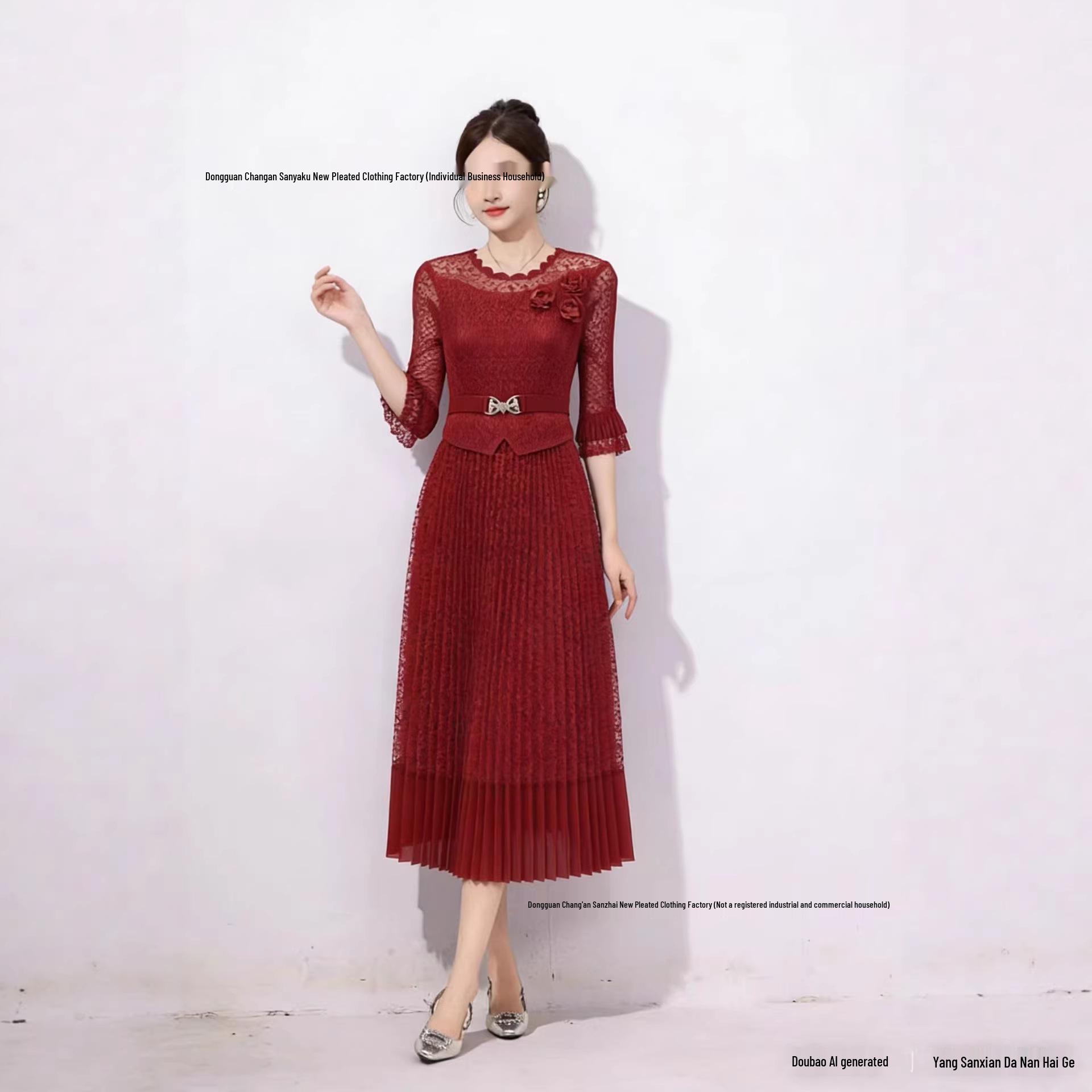 Miyake Cross-Pleated Plus Size Dress with Lace & 3D Flowers One Size (160 lbs max) вино красного
Miyake Cross-Pleated Plus Size Dress with Lace & 3D Flowers One Size (160 lbs max) вино красного
