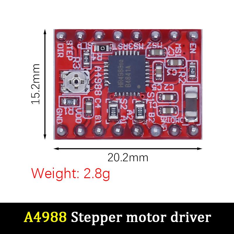 LIZAO DRV8825 A4988 StepStick Драйвер шагового двигателя с радиатором для 3D-принтера MKS GEN V1.4 красный
LIZAO DRV8825 A4988 StepStick Драйвер шагового двигателя с радиатором для 3D-принтера MKS GEN V1.4 красный
