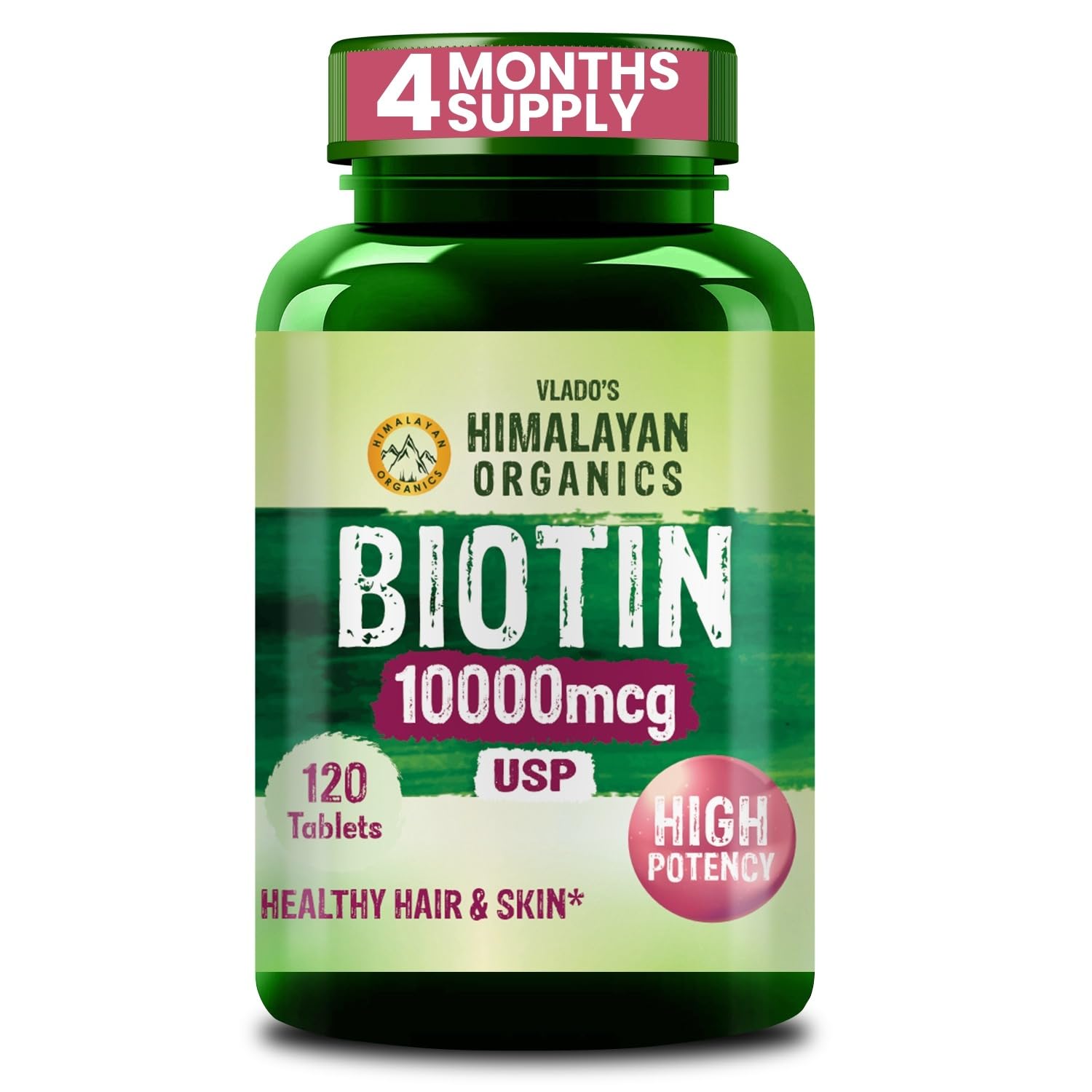 Vlado s Himalayan Organics Biotin Tablets 10000 Mcg Hair Skin Nail Support Supplement Daily Wellness Tablets 120 Count
Vlado s Himalayan Organics Biotin Tablets 10000 Mcg Hair Skin Nail Support Supplement Daily Wellness Tablets 120 Count