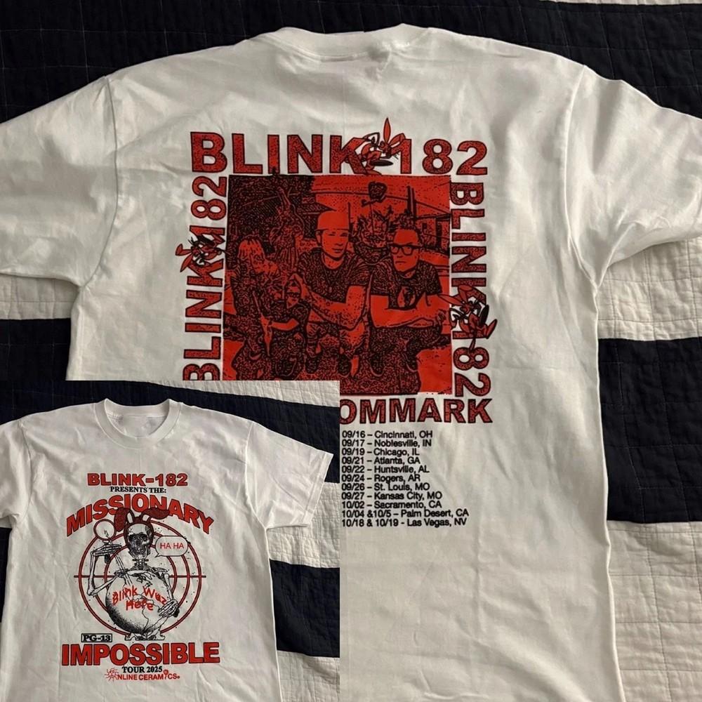 Blink 182 Missionary Impossible 2025 Tour 2025 Double Sided TShirt Gildan S3XL Unisex T-Shirt M
Blink 182 Missionary Impossible 2025 Tour 2025 Double Sided TShirt Gildan S3XL Unisex T-Shirt M