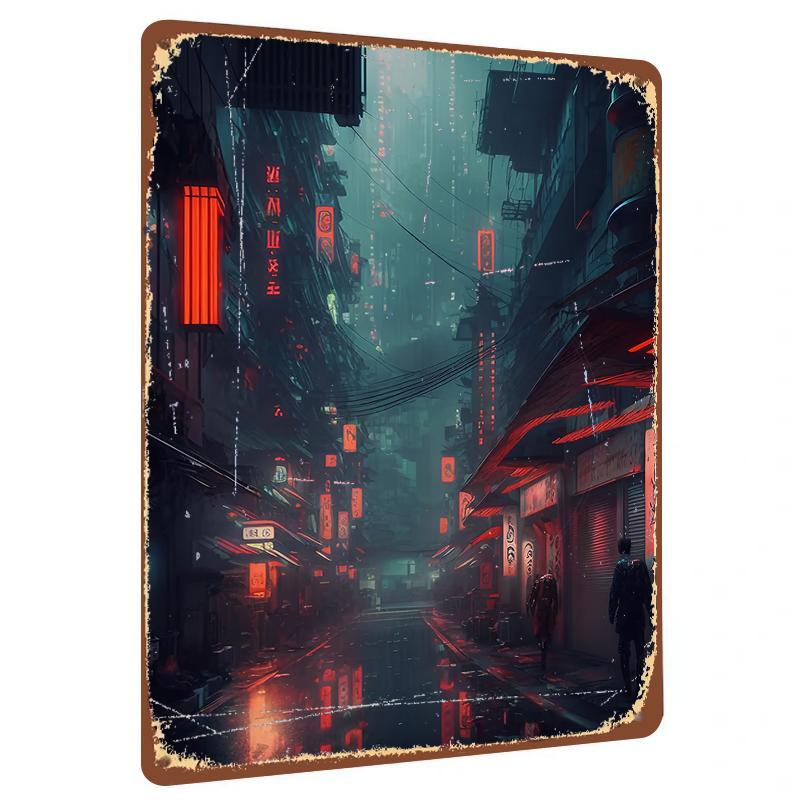 Cyberpunk Rainy Night Neon Street Metal Tin Sign Vintage Futuristic Home Decor Bar Wall Art Mural 20x30cm(7.8x11.8inch)
Cyberpunk Rainy Night Neon Street Metal Tin Sign Vintage Futuristic Home Decor Bar Wall Art Mural 20x30cm(7.8x11.8inch)