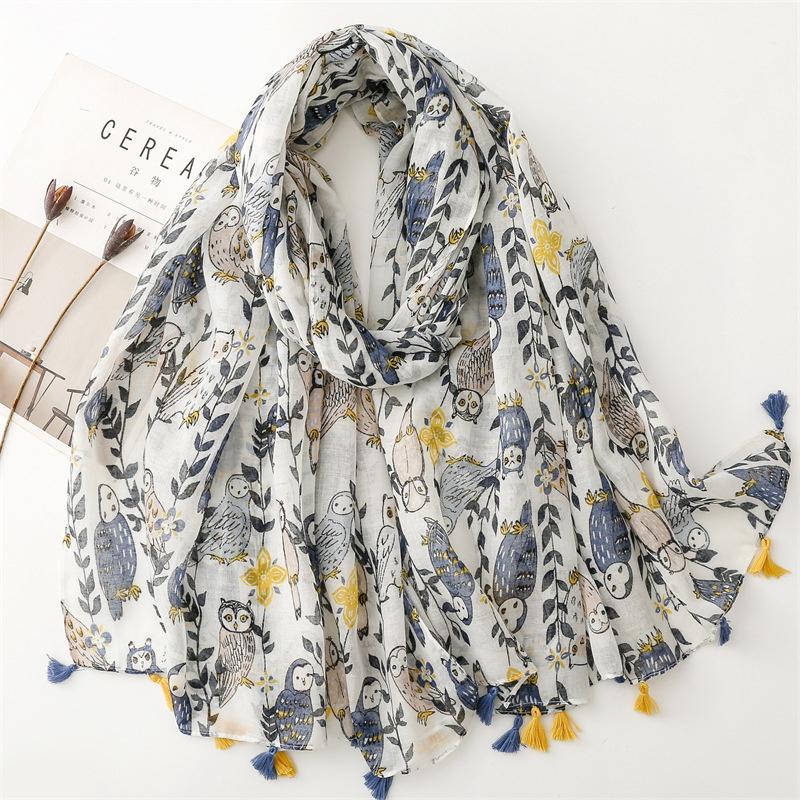 Fresh Cartoon Scarf With Cotton Feel Scarf Branches Owl Scarf Travel Sunscreen Shawl 180x90cm
Fresh Cartoon Scarf With Cotton Feel Scarf Branches Owl Scarf Travel Sunscreen Shawl 180x90cm