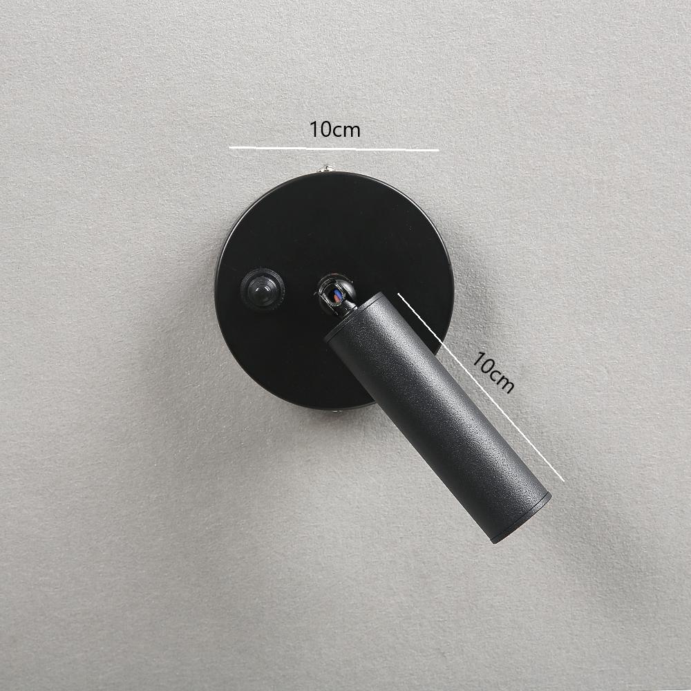 Светодиодные настенные светильники Лампа для чтения для коридора Спальни Отеля Ночник Книжная лампа Регулируемый вращающийся настенный светильник 5 Вт Светодиодный прожектор для задней стены чёрный