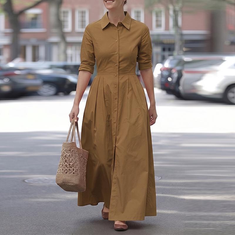 ZANZEA Women Casual Turn Down Collar Solid Color Long Sleeve Dress 2XL хакі
ZANZEA Women Casual Turn Down Collar Solid Color Long Sleeve Dress 2XL хакі