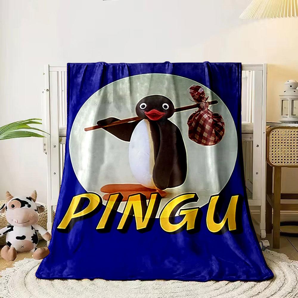 A cartoon penguin holding a stick with a red checkered sack on it. for all seasons blanket lunch break throw gift 80cm x 120cm
A cartoon penguin holding a stick with a red checkered sack on it. for all seasons blanket lunch break throw gift 80cm x 120cm