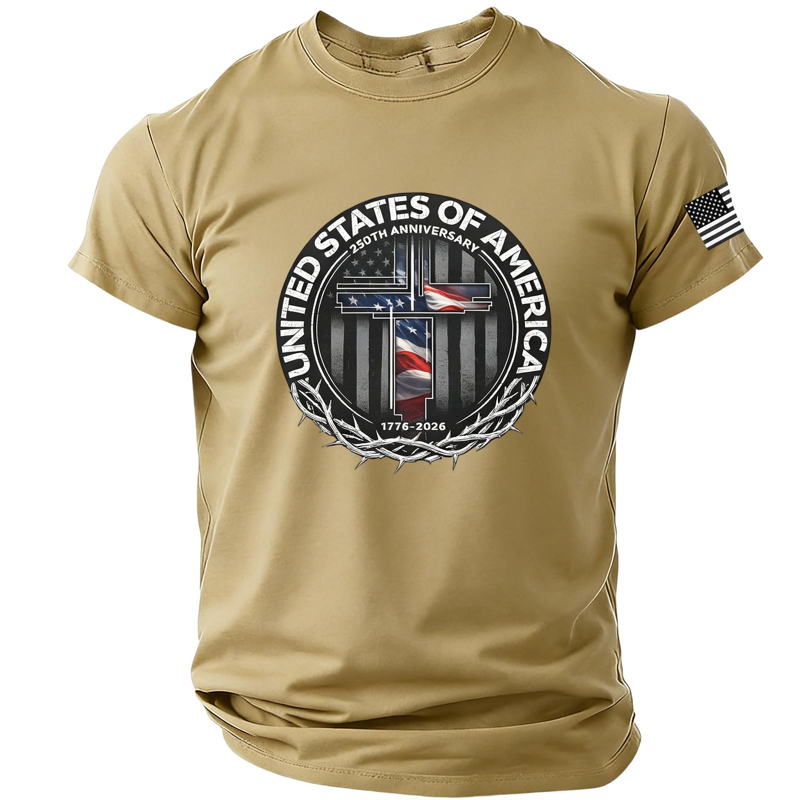 Mens Short Sleeve Crew Neck T Shirt United States of America 250th Anniversary Print Casual Fit Tee Top L
Mens Short Sleeve Crew Neck T Shirt United States of America 250th Anniversary Print Casual Fit Tee Top L