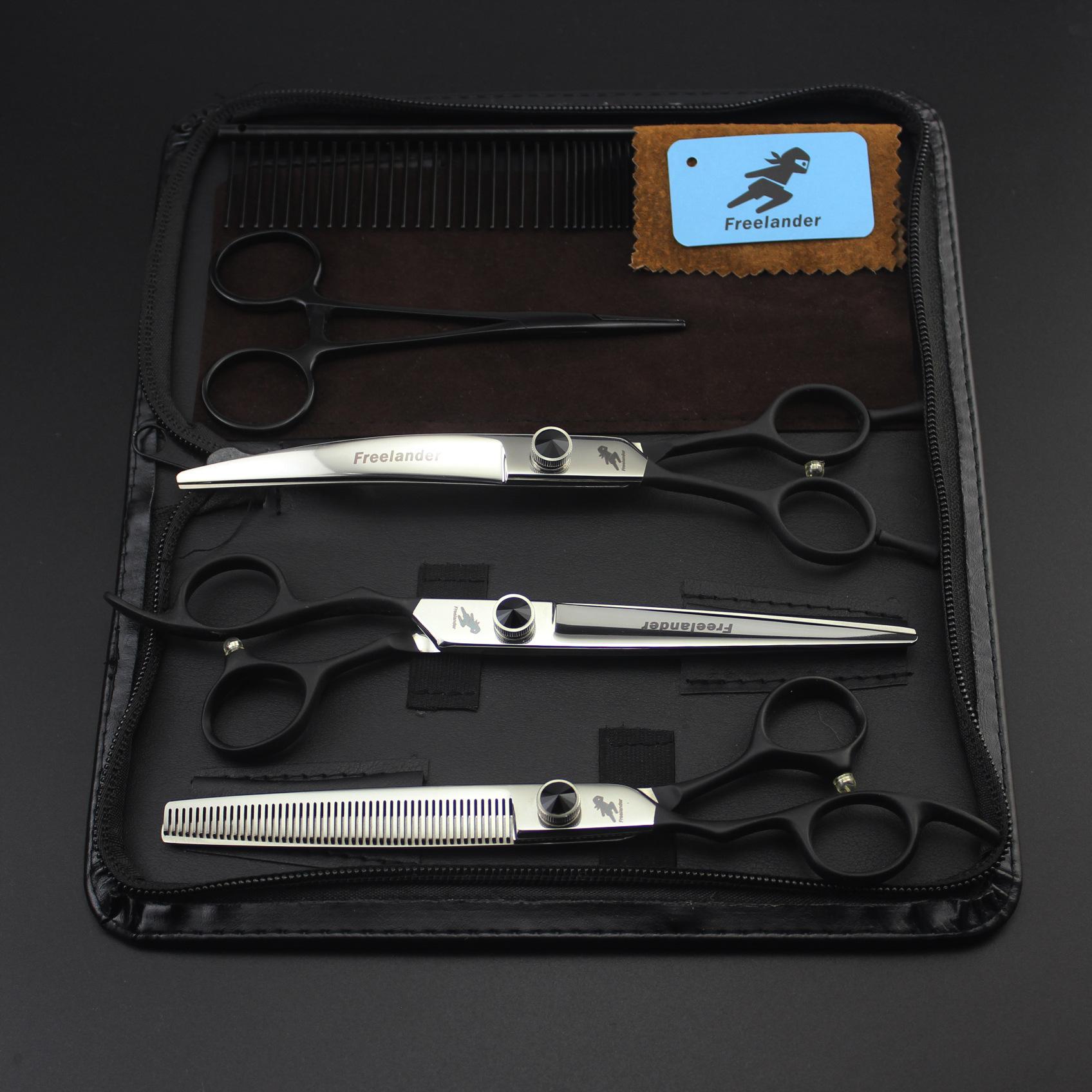 7.0 inch, 3 packs on the left hand with black handle, high-end pet grooming scissors, straight scissors, set, free row comb. 7inch high-end black handle left hand suit
7.0 inch, 3 packs on the left hand with black handle, high-end pet grooming scissors, straight scissors, set, free row comb. 7inch high-end black handle left hand suit