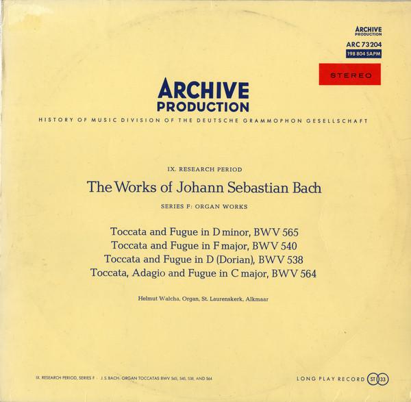 LP Record HELMUT WALCHA J. S. Bach Toccata And Fugue In D ARC73204 ARCHIV 1963 US Classical Used
LP Record HELMUT WALCHA J. S. Bach Toccata And Fugue In D ARC73204 ARCHIV 1963 US Classical Used