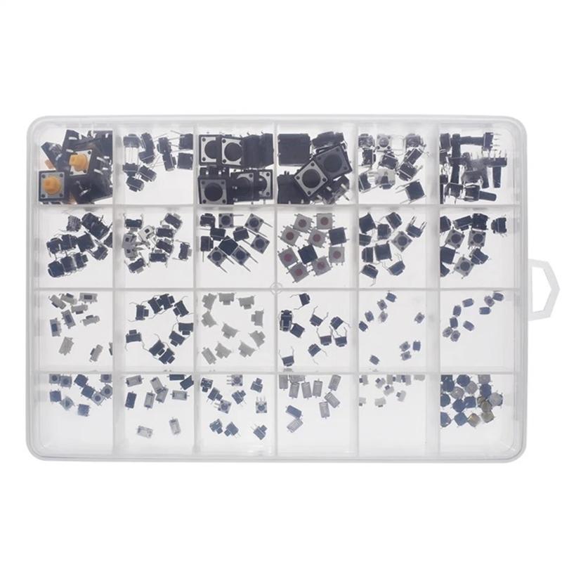 25 Types 250Pieces Micros Tactile Switches Momentary Push Button Assortment Kit For Industrial Devices 1
25 Types 250Pieces Micros Tactile Switches Momentary Push Button Assortment Kit For Industrial Devices 1