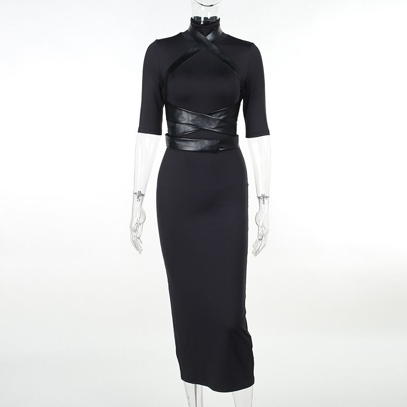 New Arrival Slim Fit Long Dress Half High Collar Waist Back Slit Dress Sexy Slim Fit Split Dress Short Sleeve S
New Arrival Slim Fit Long Dress Half High Collar Waist Back Slit Dress Sexy Slim Fit Split Dress Short Sleeve S