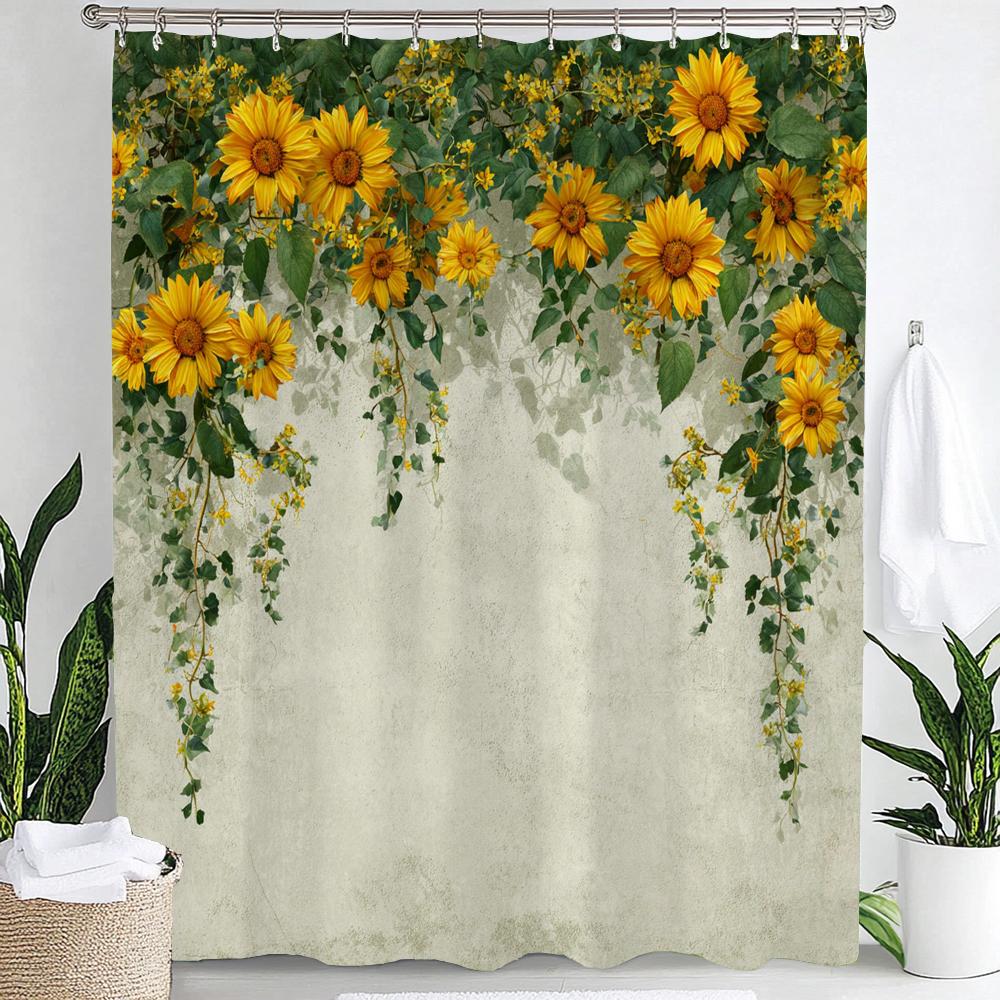 Beautiful Sunflower Flowers Shower Curtain Partition Hanging Bathroom Curtain With Hooks Washable Home Decoration Curtain W60H190(CM)-1 Pcs
Beautiful Sunflower Flowers Shower Curtain Partition Hanging Bathroom Curtain With Hooks Washable Home Decoration Curtain W60H190(CM)-1 Pcs