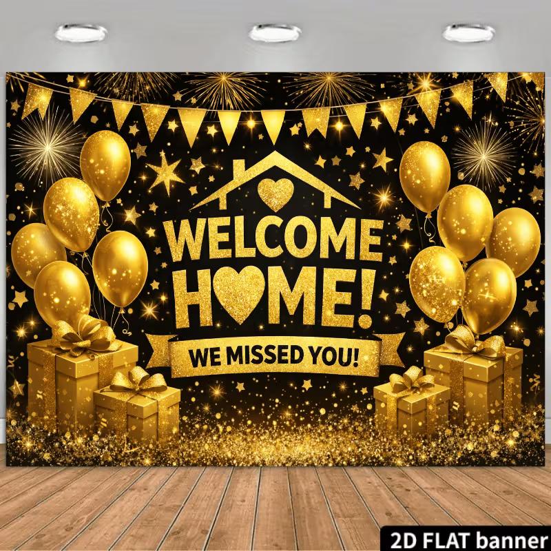 2D Glitter Gold Fireworks Welcome Home Photography Background 47.2x31.5inch/120*80cm
2D Glitter Gold Fireworks Welcome Home Photography Background 47.2x31.5inch/120*80cm