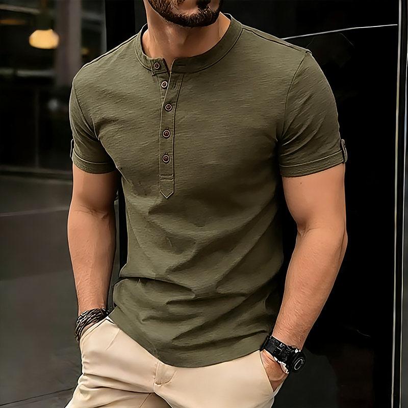 Men s Summer Hip Hop Streetwear Solid Color T-Shirts Bamboo-Handled Henry Collar Casual Button Short Sleeve Top Tees L армия зеленый
Men s Summer Hip Hop Streetwear Solid Color T-Shirts Bamboo-Handled Henry Collar Casual Button Short Sleeve Top Tees L армия зеленый
