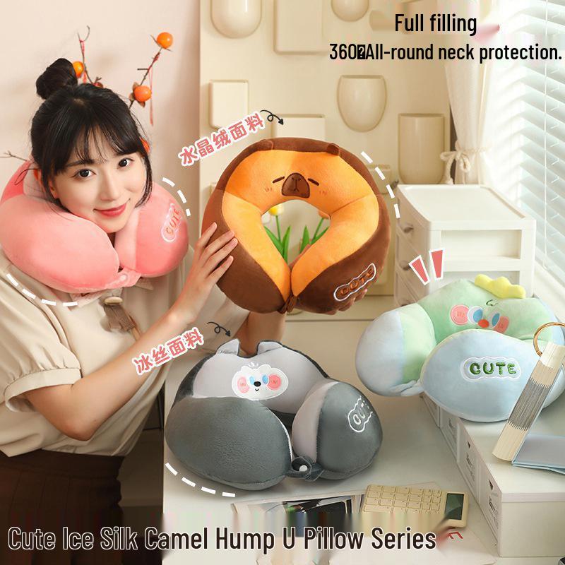 Cartoon Ice Silk U-Shaped Travel Pillow: Cervical Support for Office, Car, and Naps 30x30 cm, 0.26 kg
Cartoon Ice Silk U-Shaped Travel Pillow: Cervical Support for Office, Car, and Naps 30x30 cm, 0.26 kg