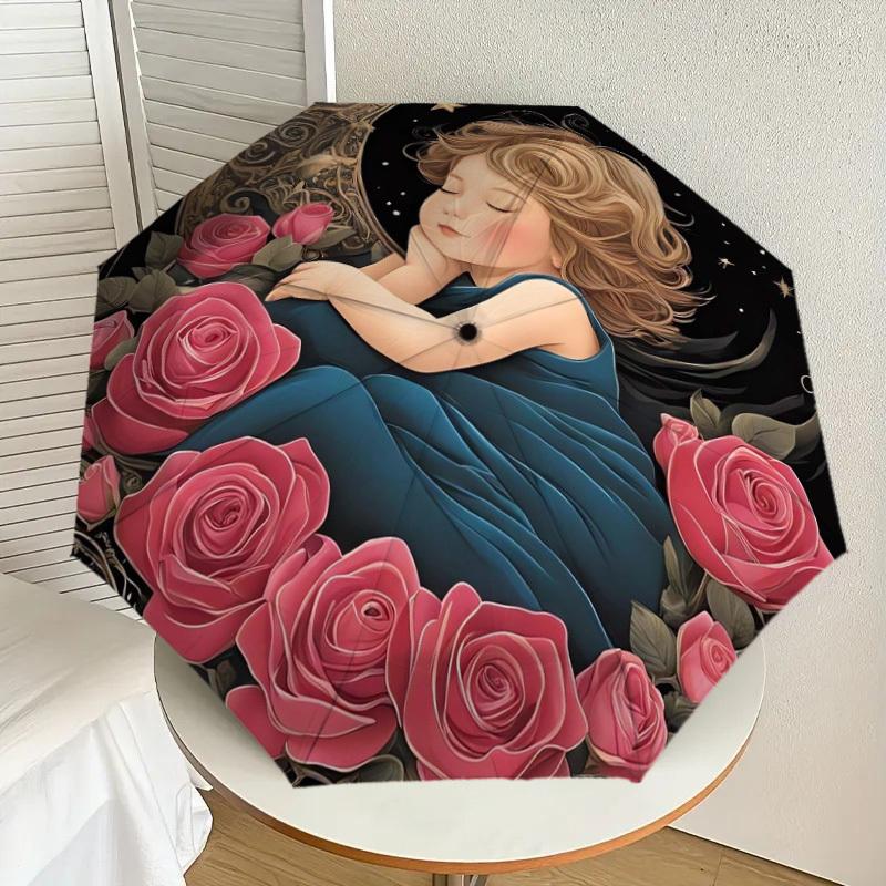 1pc with Roses Moon Night Dreamy Illustration Umbrella with Plastic Handle,Suitable for All Seasons Home Travel Outdoor UmbrellaDD425
1pc with Roses Moon Night Dreamy Illustration Umbrella with Plastic Handle,Suitable for All Seasons Home Travel Outdoor UmbrellaDD425