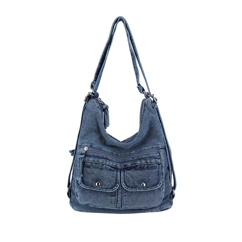 Vintage Denim Triple Bag Large Capacity Backpack Commuter Outgoing Shoulder Tote Bag темно-синього кольору
Vintage Denim Triple Bag Large Capacity Backpack Commuter Outgoing Shoulder Tote Bag темно-синього кольору